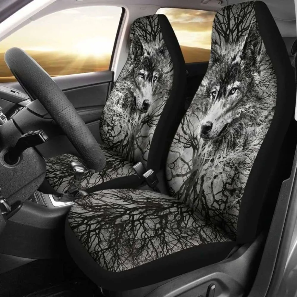 

Wolf Art Breaking Style Car Seat Covers 200904,Pack of Front Seat Cover