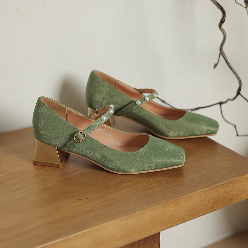 Женские туфли-лодочки из микрофибры с квадратным носком 22-2024 см