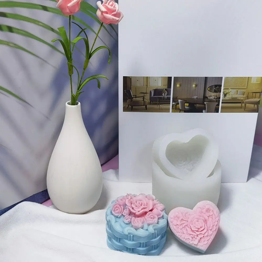 

Chocolate Love Roses For Plaster Soap Creative Baking Tools Silicone Molds DIY Soap Mold