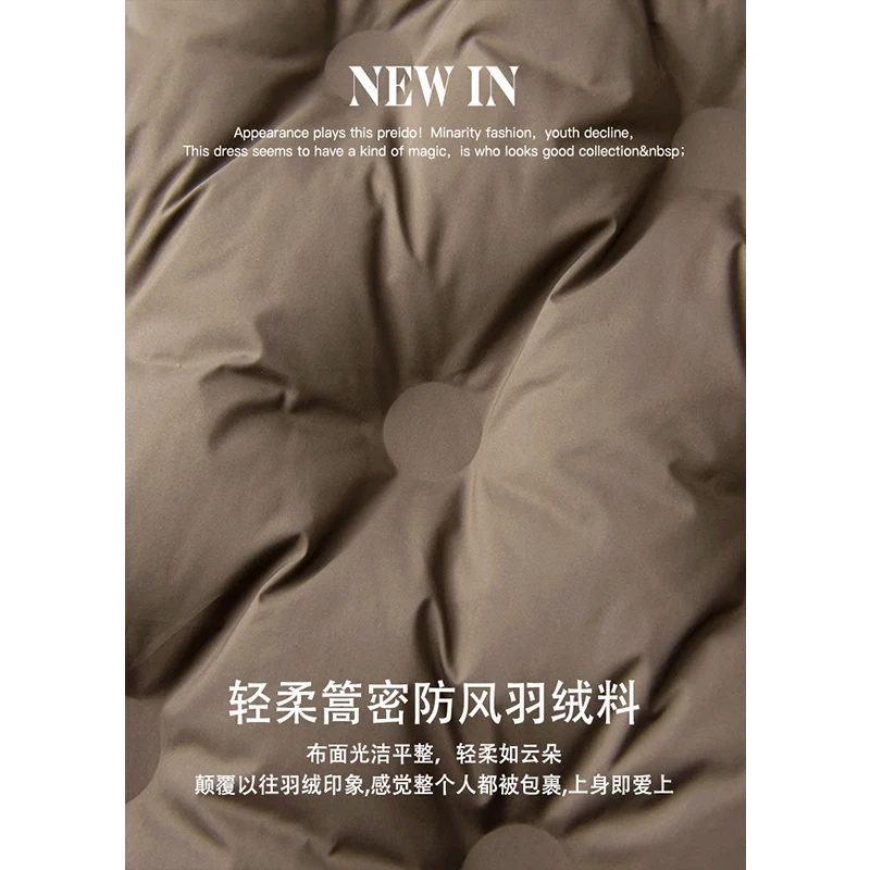 High Quality Loose Hood Long Jackets for Women  90%  White Duck Down  High Street  Covered Button  Wide-waisted  Coat