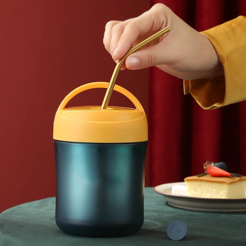 Small Insulated Lunch Box Soup Cup  Office Worker Water Bottle Cup Leakproof Soup Thermos Cup For School