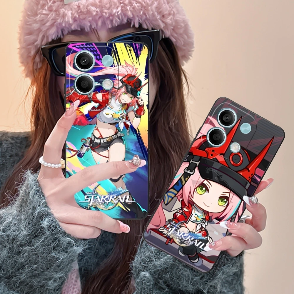 Honkai Star Rail Rappa Mobile Phone Case for Xiaomi POCO M6 M5 M4 M3 X6 X5 X4 X3 F6 F5 F4 F3 F2 C40 Pro GT 5G Black Cover Shell