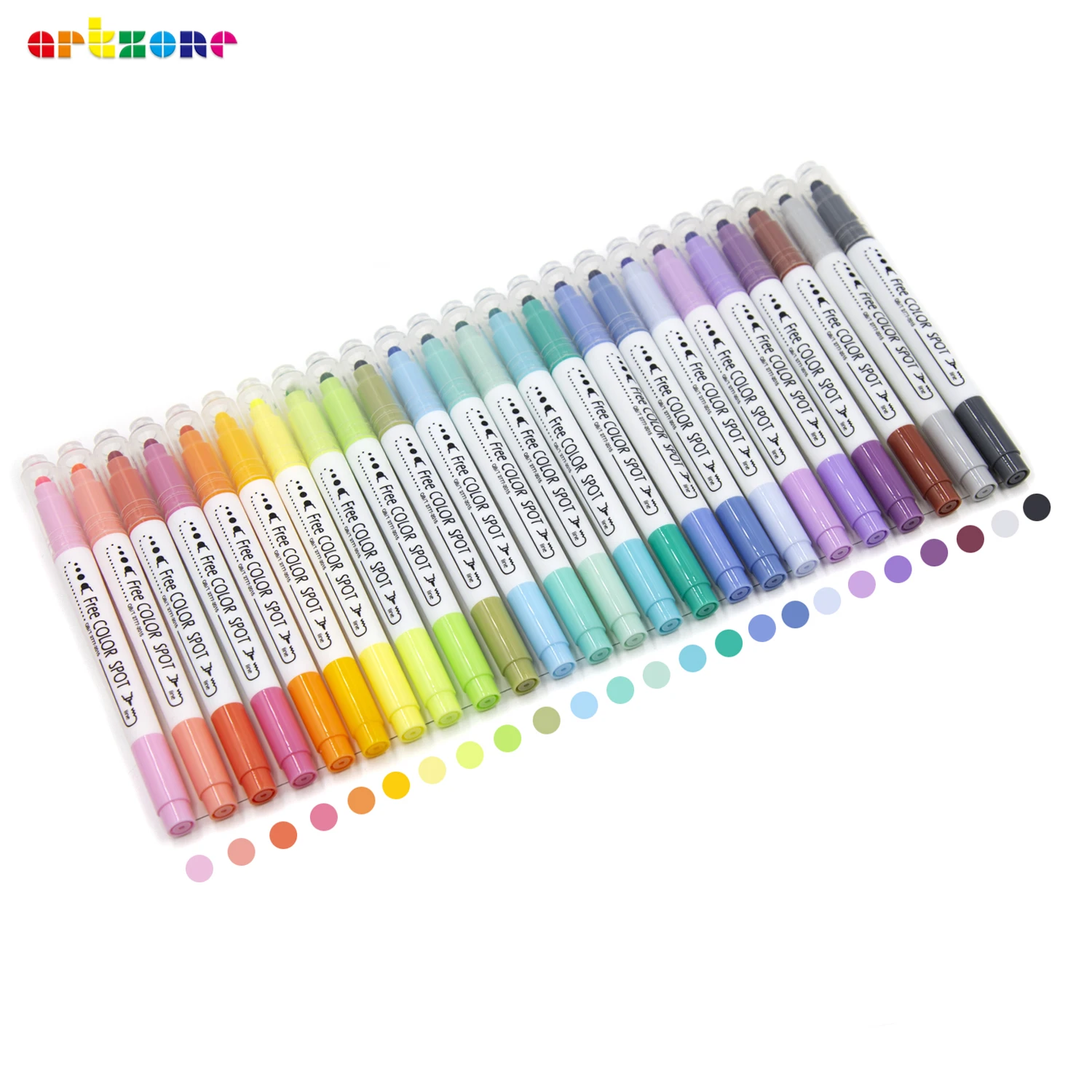 Pen Novelty Colored Dotted Art Markers Dual-tip Hand Account