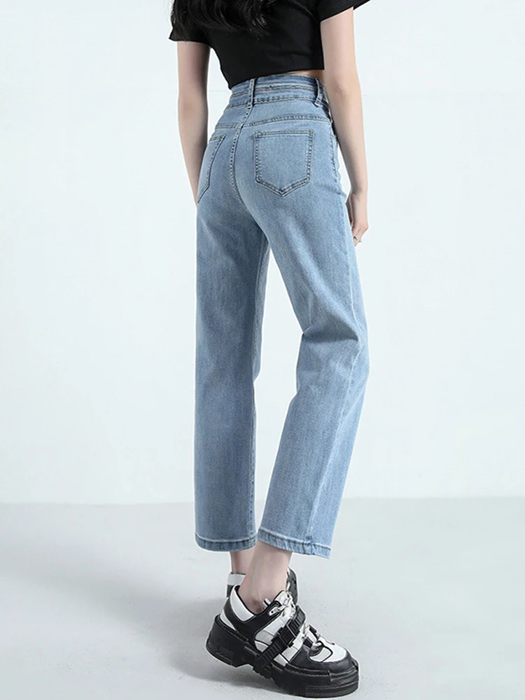 High Waist Straight Leg Jeans Women Slim Cigarette Pants Y2k streetwear Vintage Trousers Dongdaemun 2023 Korean Style Clothes