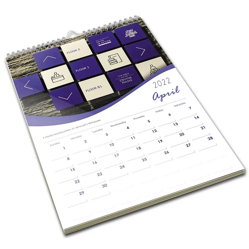 high quality customised printing 3 months fold shipping wall calendar with hanger