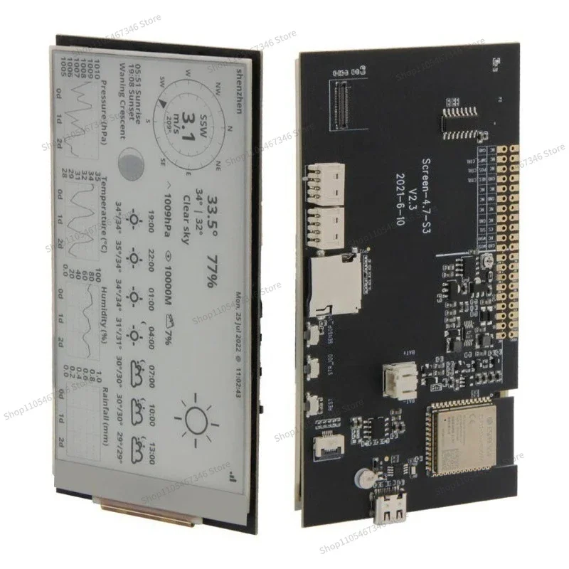 Фото RoRuSFor T5 4.7-дюймовый E-paper V2.3 ESP32-S3 экран с технологией E-Ink, программируемый, с низким энергопотреблением №4