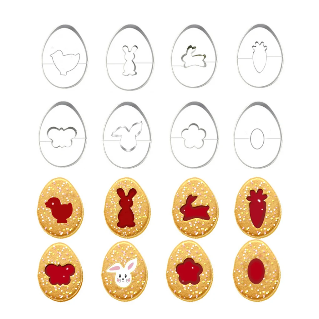 

9pcs/set DIY Cartoon Animal Egg Form Stamp Pastry Mould Easter Cookie Mold Cookie Cutter Set Chocolate Dessert Kitchen Baking