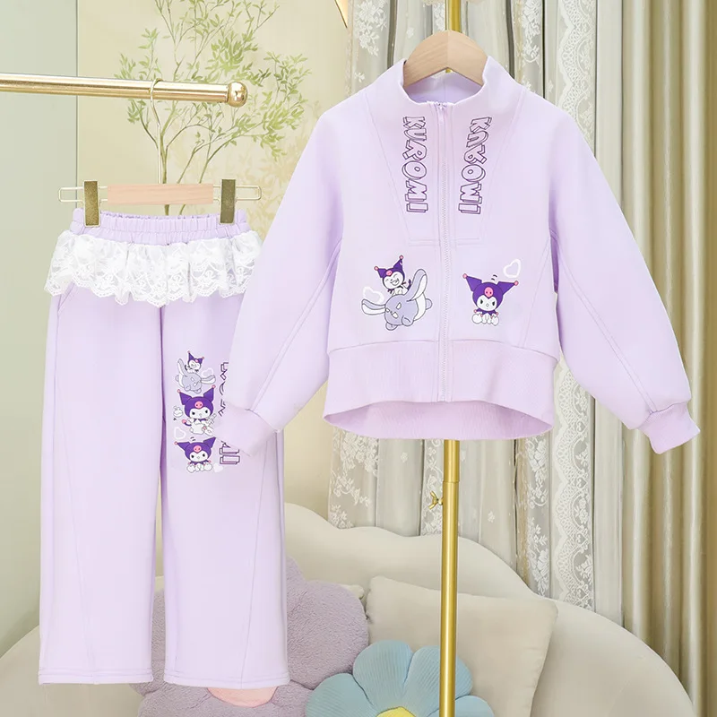 Комплект пальто и брюк из чистого хлопка Sanrio для девочек модный свитшот