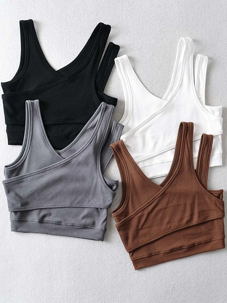 

Sexy Camis Solid Knit Short Hollow Out Sleeveless Tank Tops