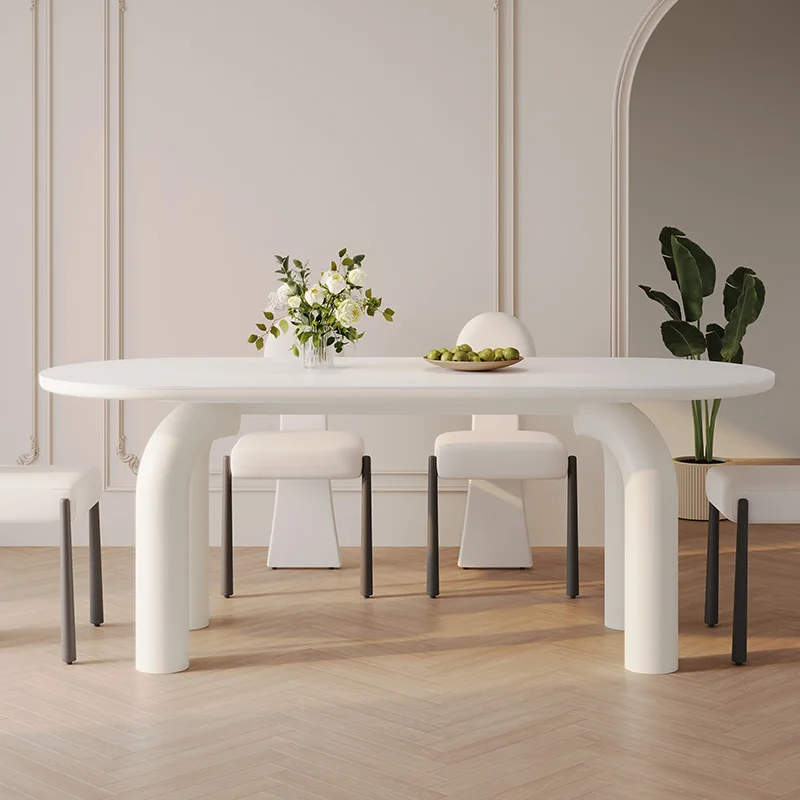 Легкий роскошный обеденный стол Delina French Cream Wind Rock Board