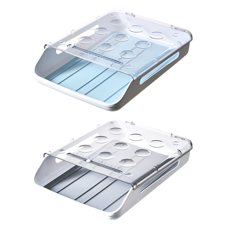 

Egg Holder for Refrigerator Automatic Rolling Storage Container Transparent Lid Drawer Egg Tray Box Fridge Organizer