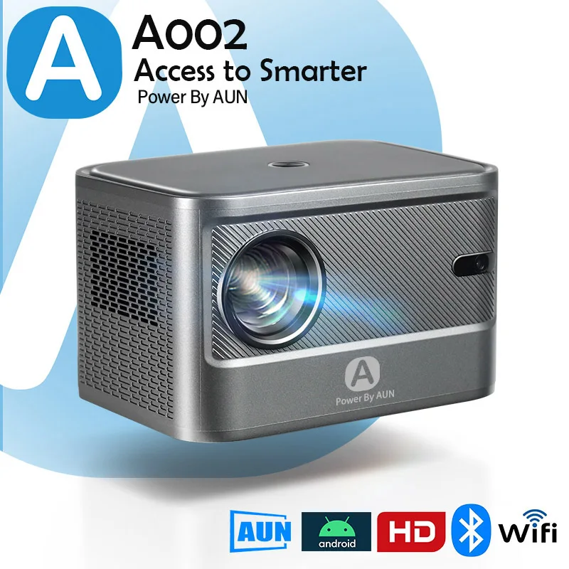

A002 Portable MINI Projector TV Smart Home Theater Cinema Android Projectors 4K Video Game Beamer Bluetooth WIFI Sync Smartphone