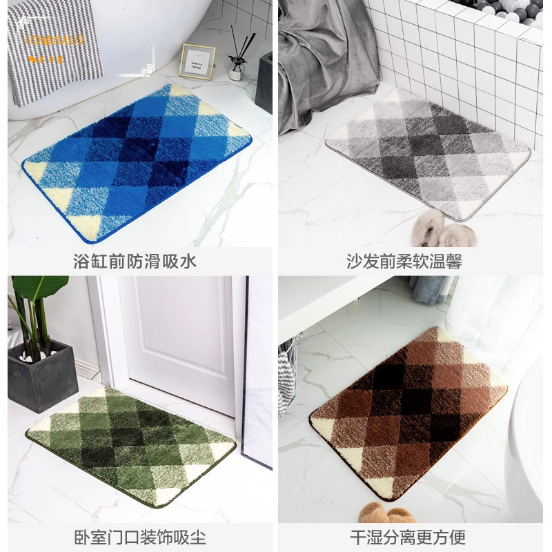 

Напольный коврик из полиэстера с градиентом, нескользящий абсорбирующий мат для дома, туалета, ванной комнаты, входной двери, крыльца