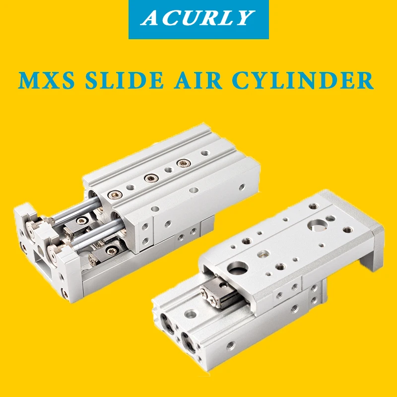 

Air Slide Table Cylinder SMC Type MXS Series Pneumatic Linear Cylinder MXS6 8 12-10 20 30 40 50 75 100mm Stroke Double Acting