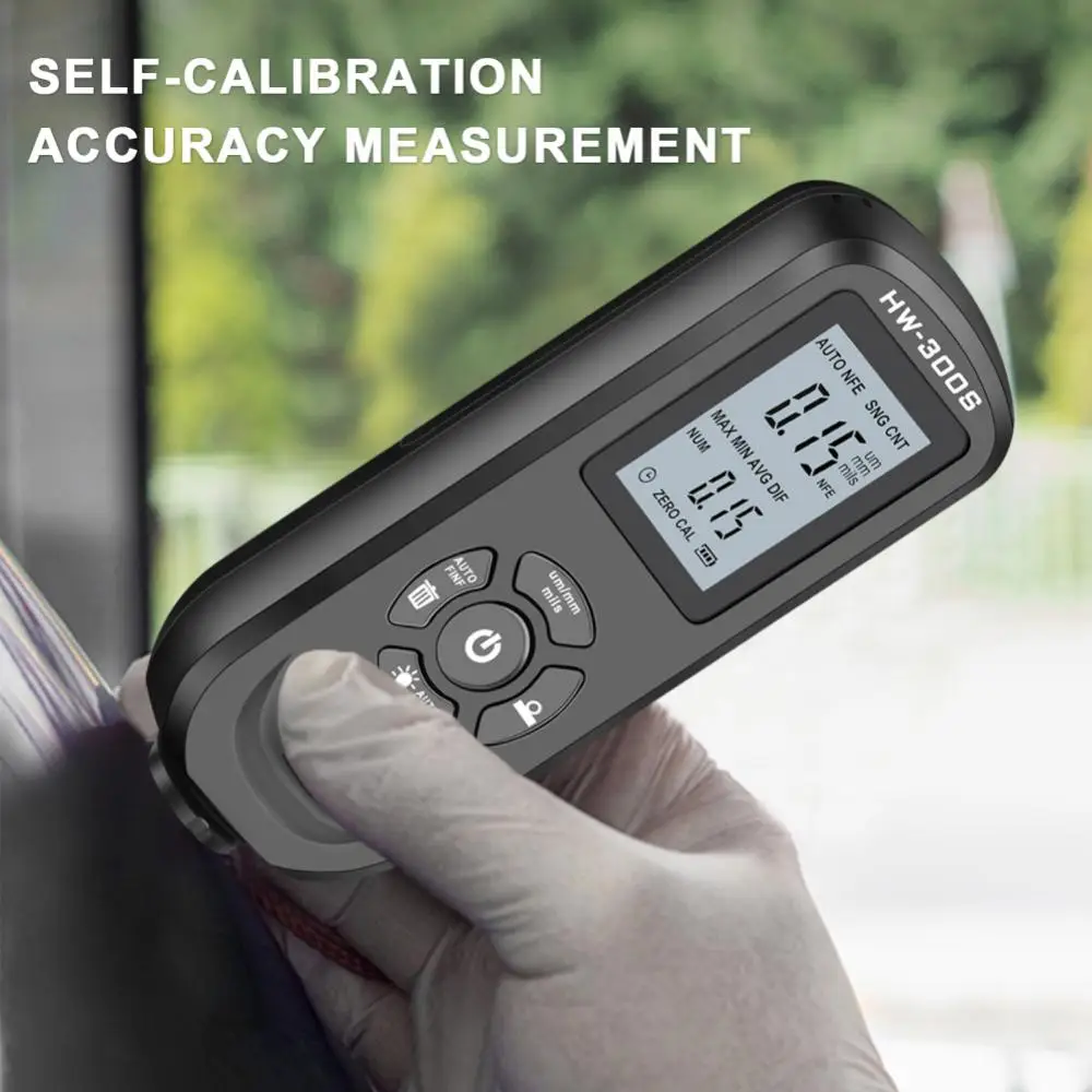 

HW-300S Automobile Thickness Gauge Car Paint Tester Thickness Coating Meter Russia Manual Ultra-precise 0.1micron/0-2000 Fe&NF