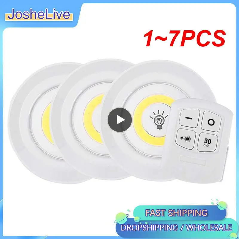 

Суперъяркий монолитный блок светодиодов, 1 ~ 7 шт., подсветка для шкафа, Беспроводное дистанционное управление, регулируемая яркость, гардероб, ночник, домашняя спальня, кухня