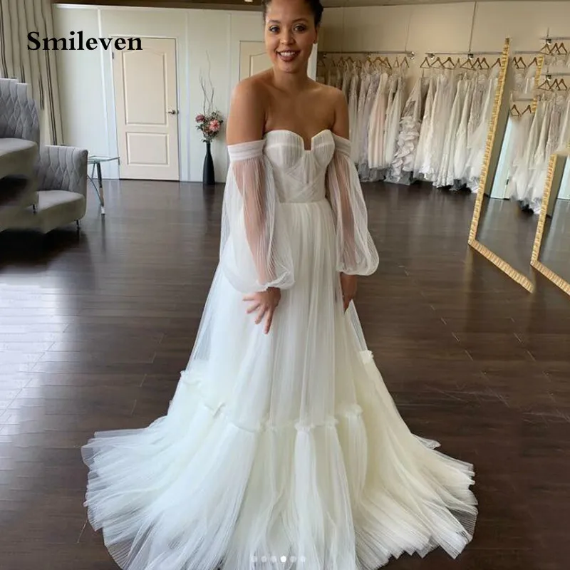 Smileven простое Тюлевое свадебное платье ТРАПЕЦИЕВИДНОЕ женское 2022 свадебные
