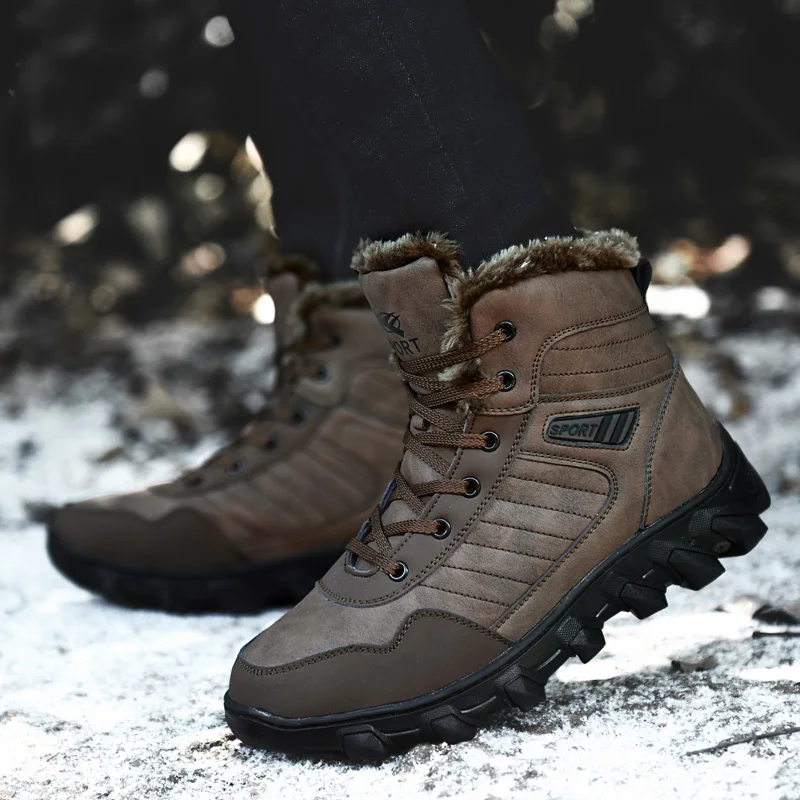 New Winter Warm and Non slip Snow Boots Men's Outdoor Climbing Boots Men's Outdoor Cross country Climbing Large Size 48 Sneakers