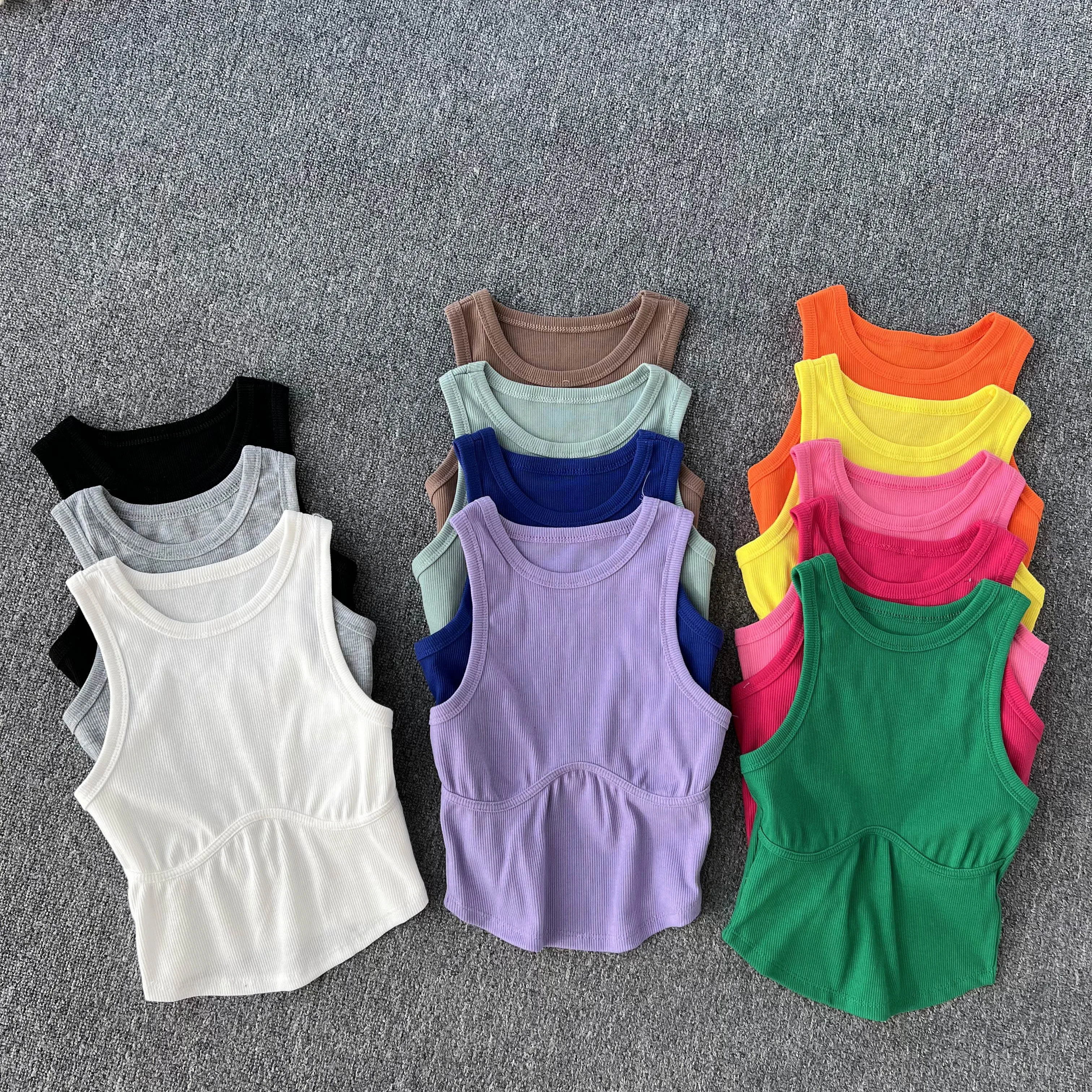 Женский облегающий топ с круглым вырезом повседневный сексуальный жилет без