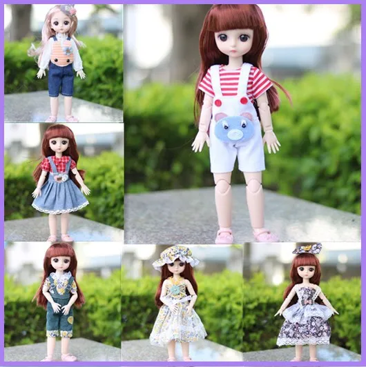 

New BJD Doll Accessories 30cm Doll's Dress for Doll Fashion Daily Dressup Clothes Kids DIY Toy Clothes Gifts for Girls