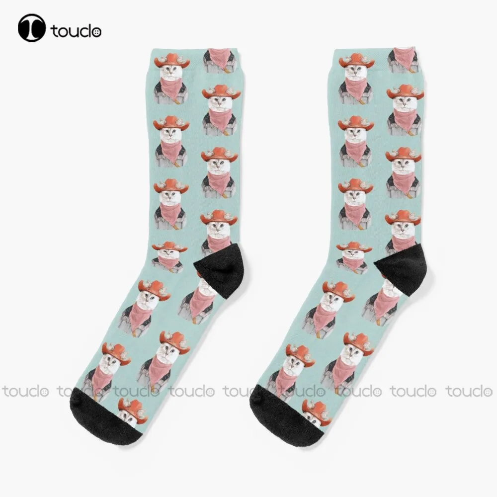 

Носки Rodeo Cat, зимние носки для женщин, носки для уличного скейтборда с цифровым принтом 360 °, милые носки, креативные забавные носки