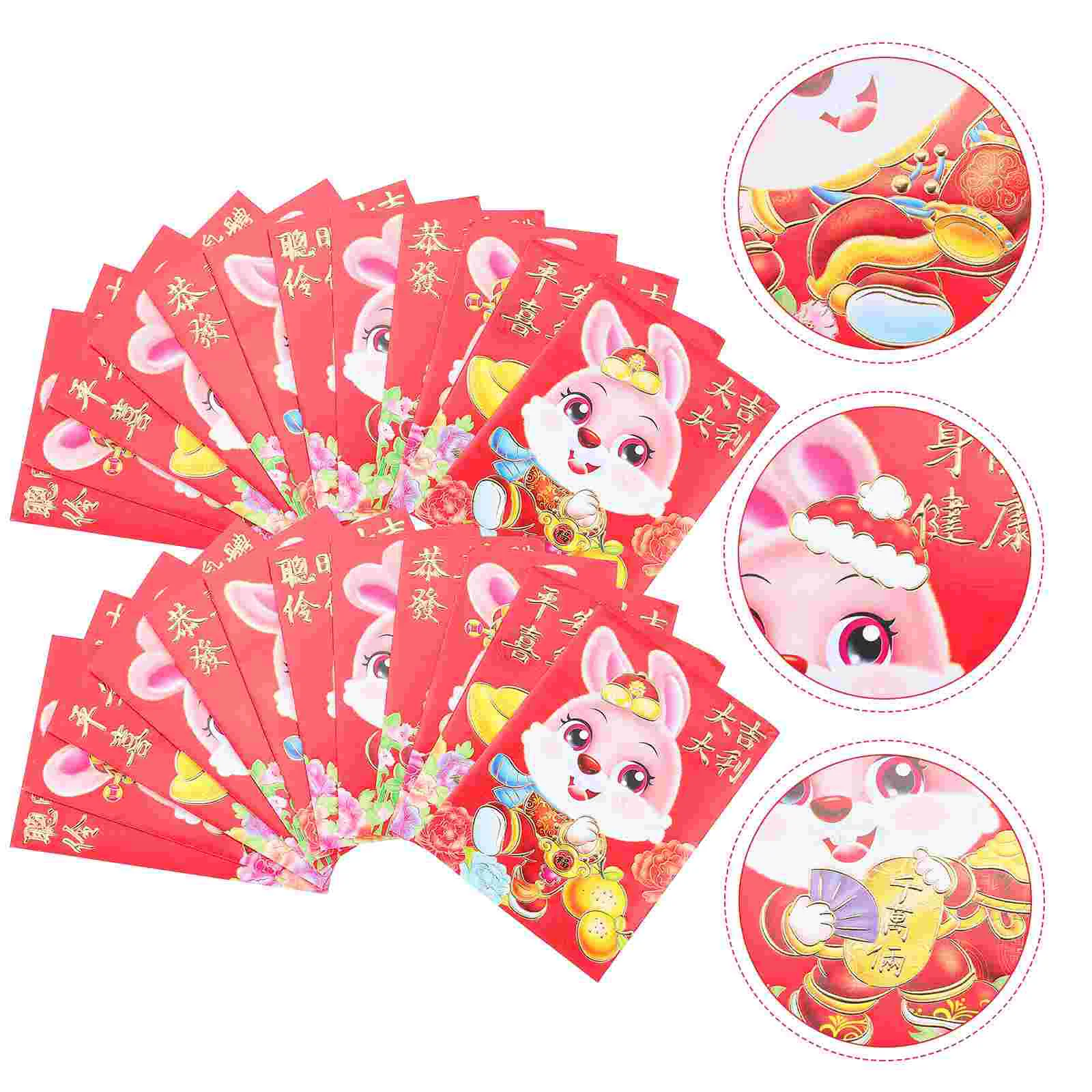 

Red Money Year Envelope Chinese Envelopes New Spring Festival Packet Bag Pocket Rabbit Lucky Packets Hongbao Wedding Luck Zodiac