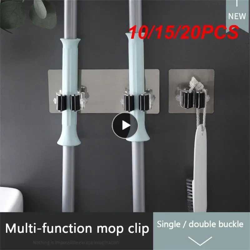 

10/15/20PCS Suction Hanging Pipe Mop Organizer Holder Household Storage Domestic Wall Mop Holder Hook High Quality