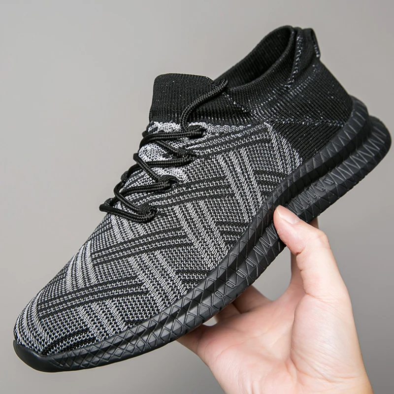 

Кроссовки мужские сетчатые на шнуровке, Повседневные Легкие, Вулканизированная подошва, дышащие, для бега, тенниса