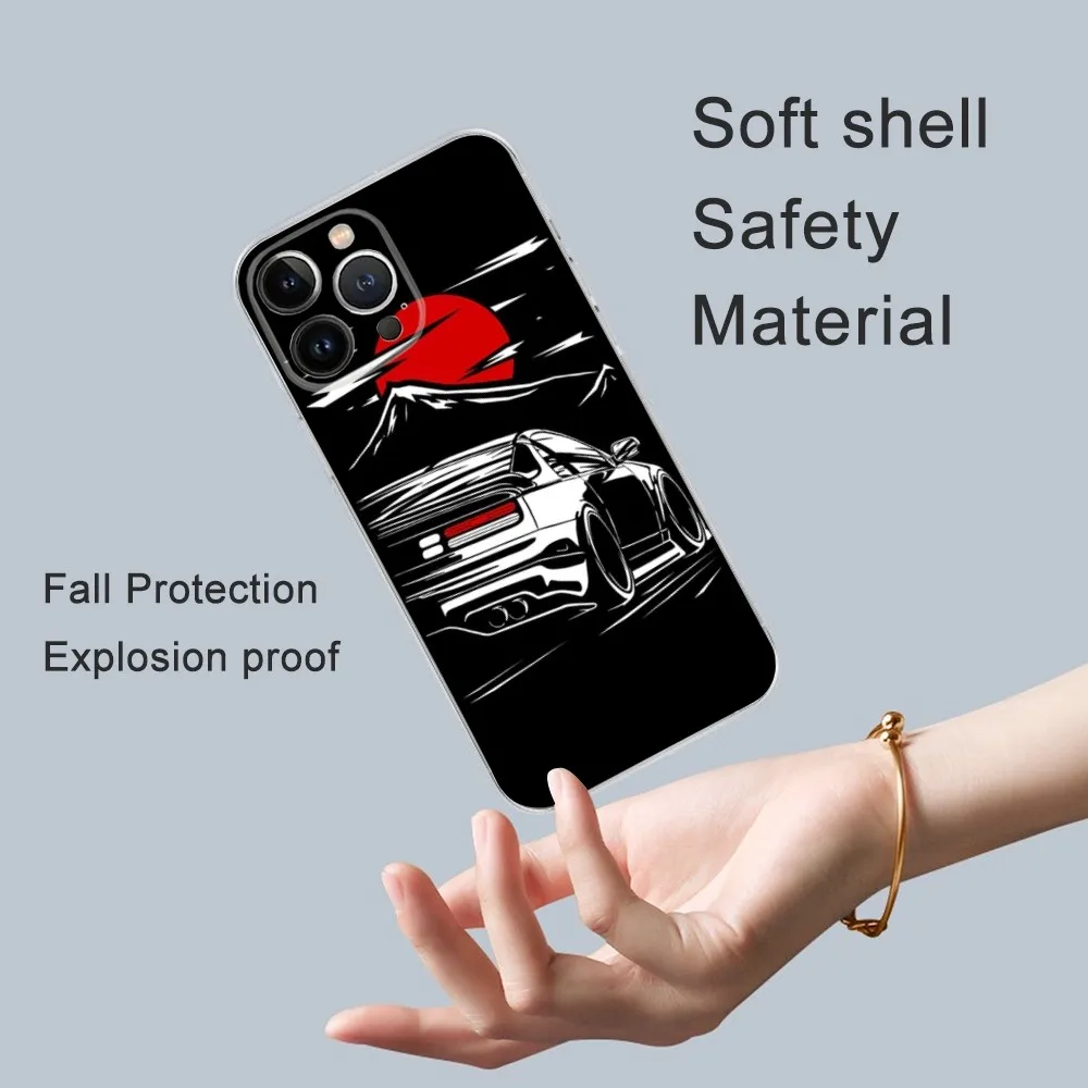 Прозрачный чехол для телефона Japan J-JDM Sports Cars iPhone 15 14 13 12 11 Pro Xs Max Mini XR X 7 8 Plus Transparency