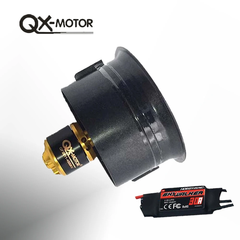 

QX-MOTOR 64mm 5 Blades Ducted Fan QF2611-4500KV 3S Brushless Motor 30A esc for RC Airplane Drone Model Spare Parts