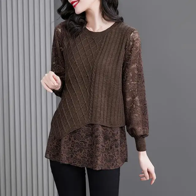 

Вязаный пуловер, женский зимний свитер, Женский однотонный джемпер с круглым вырезом, Женский Повседневный Топ с длинным рукавом, Свободная...