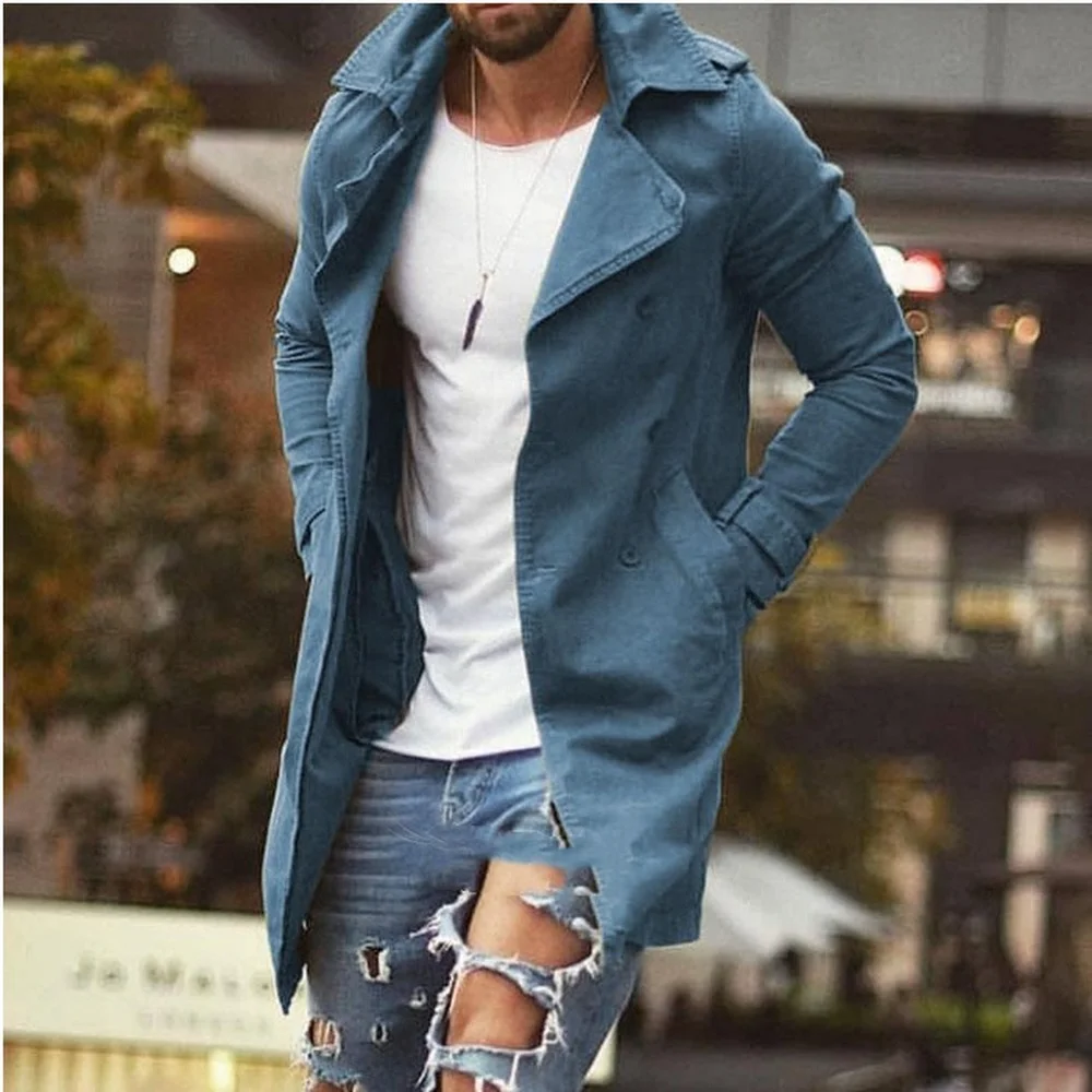 

Men's Coat Mid Length Slim Fit Plus Size Windbreaker Men's Casual Jacket