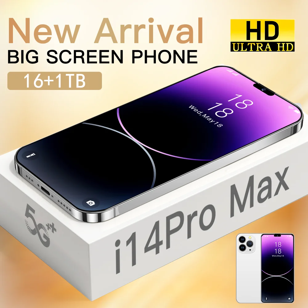 

Brand New Original i14 Pro Max Smartphone 6.7 Inch HD Full Screen Face ID 16GB+1TB Mobile Phones Global Version 4G 5G Cell Phone