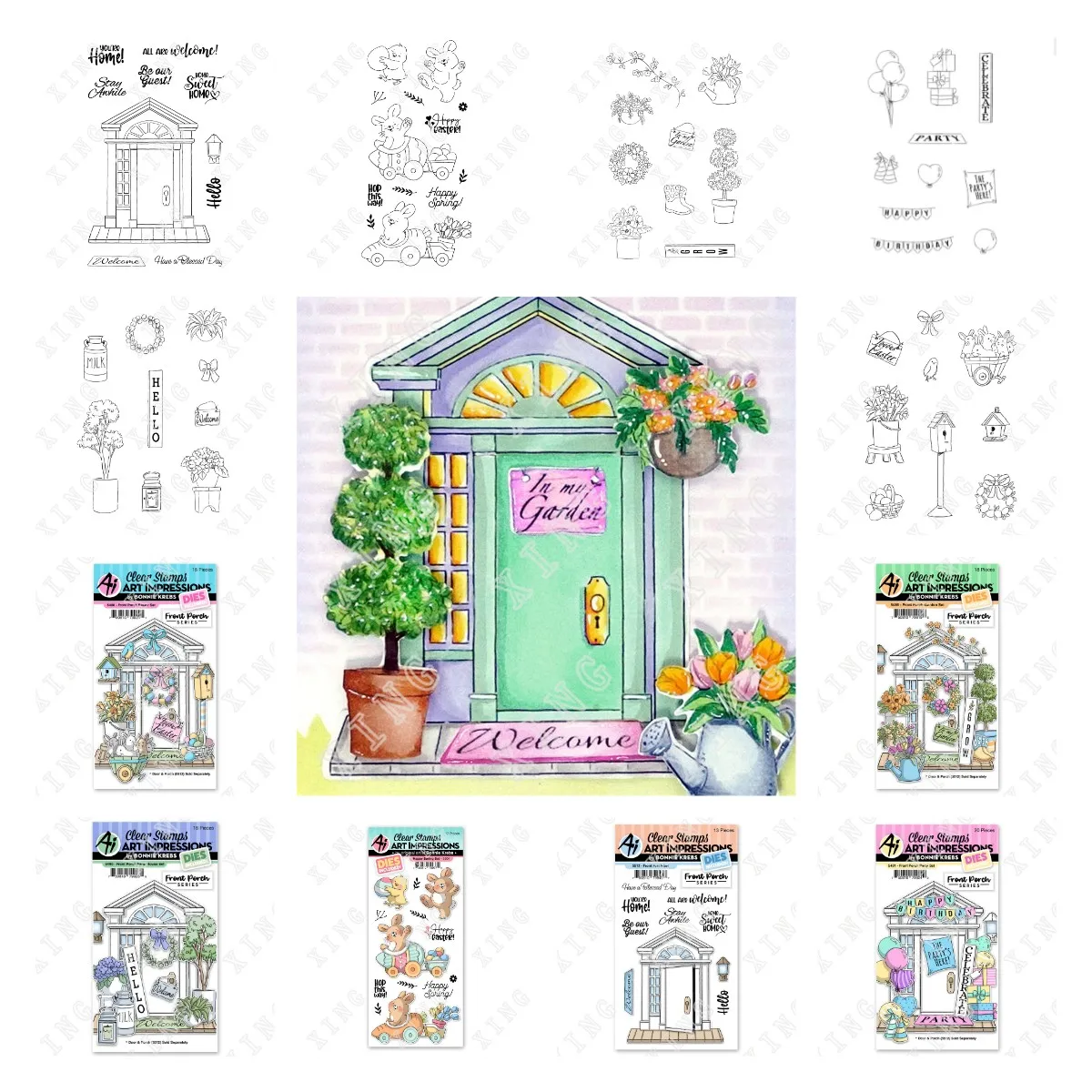 

Front Porch Easter Party Door Farm House Spring Garden New Metal Cutting Dies Stamps Scrapbook Diary Secoration Embossing Moulds