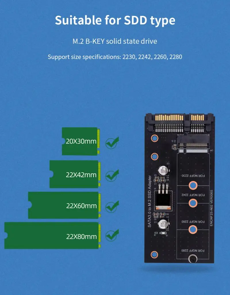 Один порт M.2 NGFF в SATA 22P плата адаптера SATA3.0 на SSD жесткий диск для 2230 2242 2260 2280 черный |