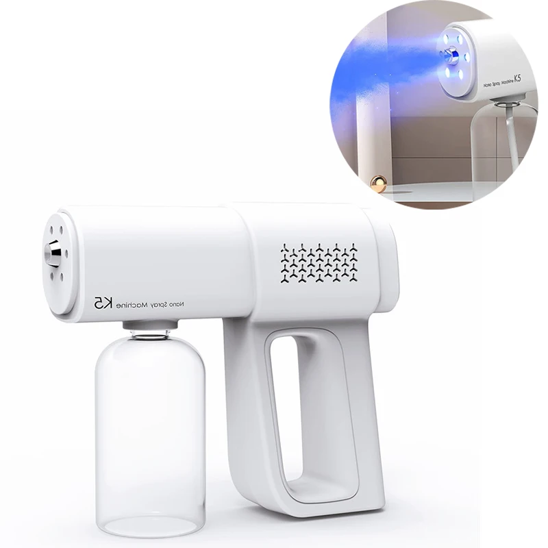 

380ML Electric Nano Blue Light Steam Spray K5 Wireless Fogging Disinfection Sprayer Gun Atomization Sanitizer Machine Type-C