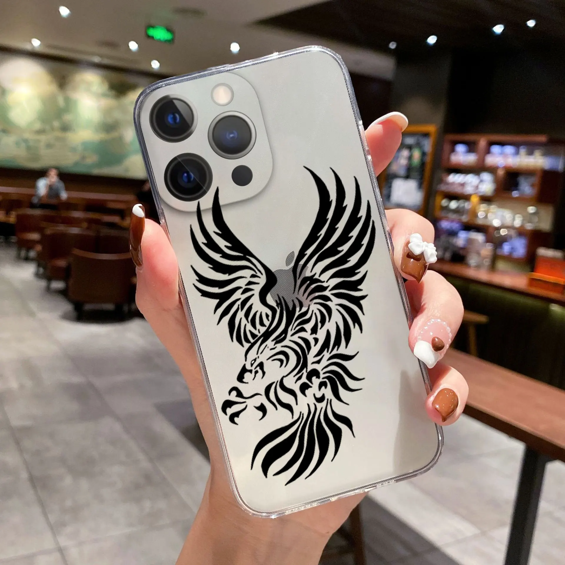 Чехол для телефона с изображением животных, Льва, тигра, волков, для iPhone 11 12 13 Pro Max X XR XSMAX X 6s 8 7 Plus 13Mini, прозрачный чехол (art.: 3920bcd912e02) - 3920bcd912e02