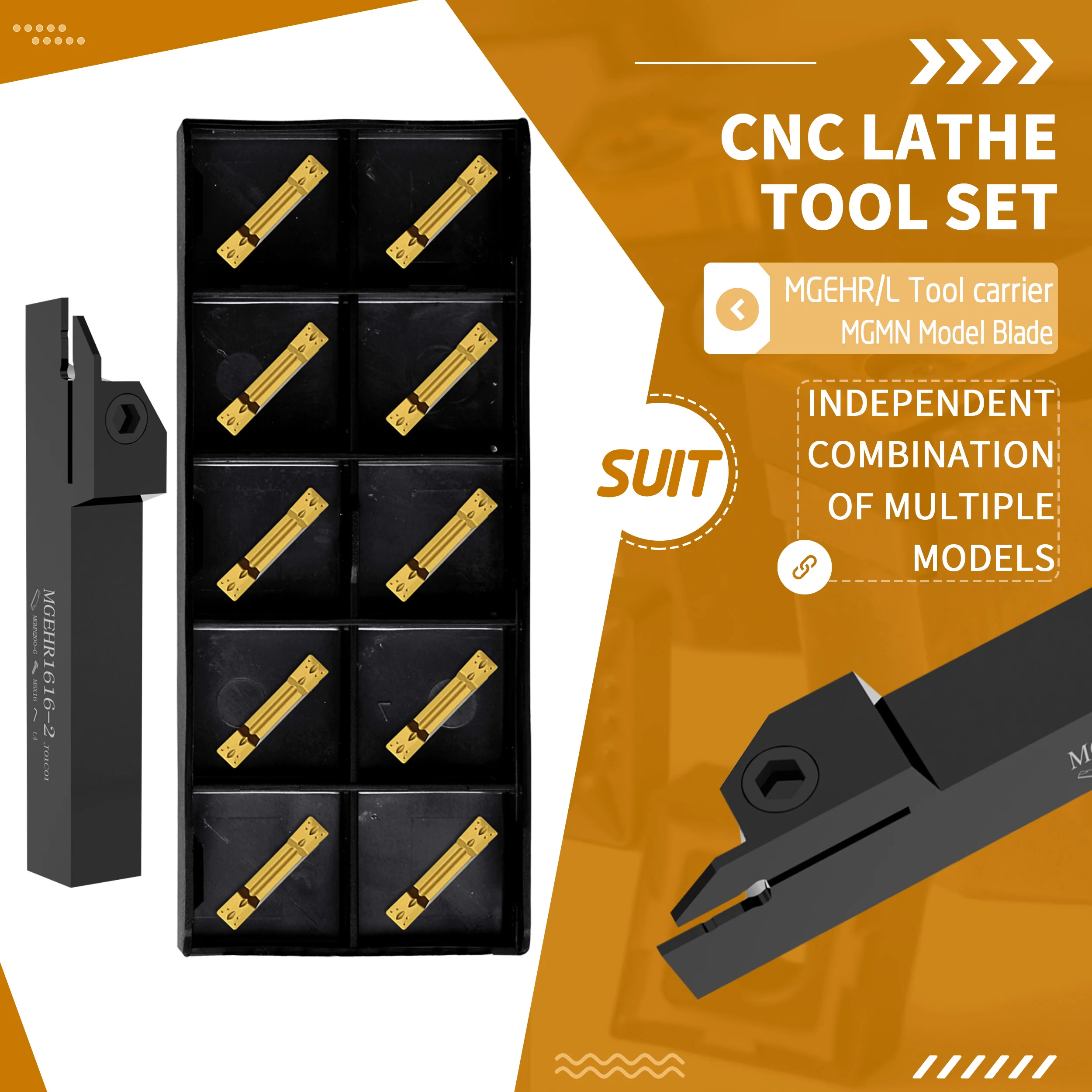 

MGEHR2525-2.5 MGEHL2525-3 Outer Diameter Slotting Cutter Bar Cutting Tool Holder +10Pc MGMN CNC Lathe Carbide Blade Durable Tool