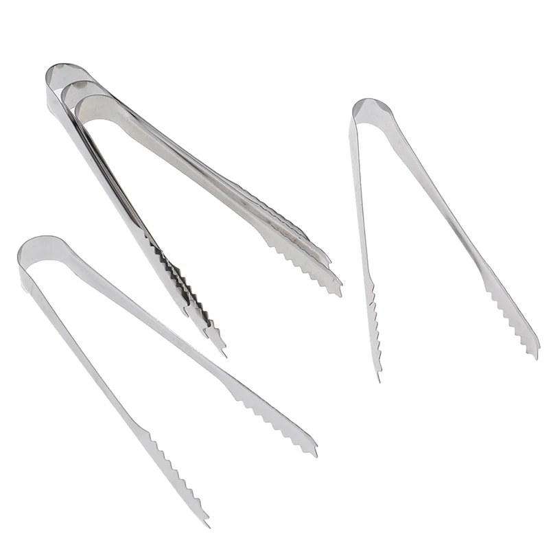 

5PCS Stainless Steel Tongs Kitchen Tool For Barbecue Party Bar BBQ Clip Bread Food Ice Clamp Ice Tong 15.5cm/6.1inch