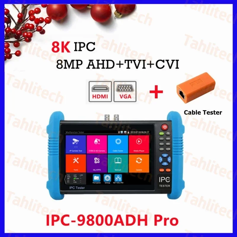 

IPC-9800MOVTADHS Pro Тестер IPC Поддержка 8K IPC-камеры и VGA 8MP AHD CVI TVI Тест Wi-Fi PTZ-кабель Тестер HDMI PoE Тестер видеонаблюдения