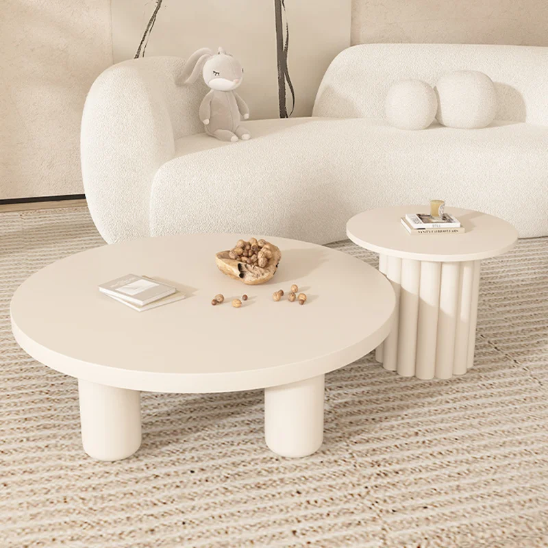 

White Coffee Table Modern Aesthetics Frame Small Wooden Coffee Tables Living Room Round Center Mesa De Centro De Sala Room Decor