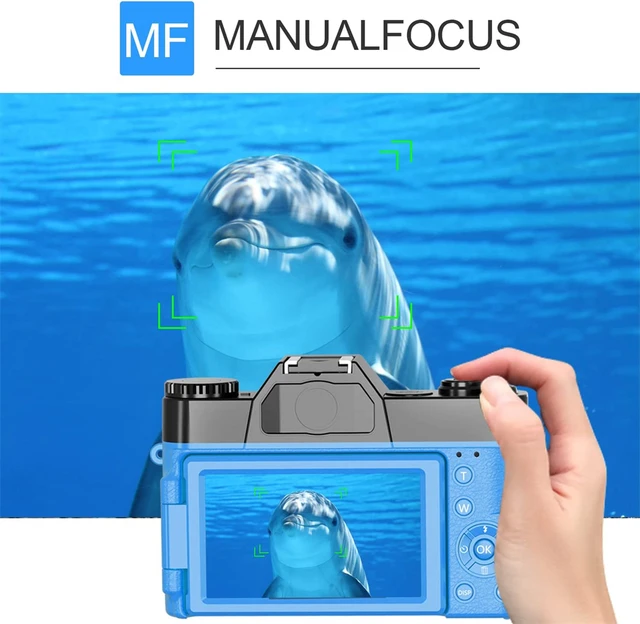 Macro Lens 4K Digital Camera Flip Screen Selfie Camcorder 48MP Youtube Vlog WIFI Webcam Vintage Video Recorder 16X Wide Angle 2