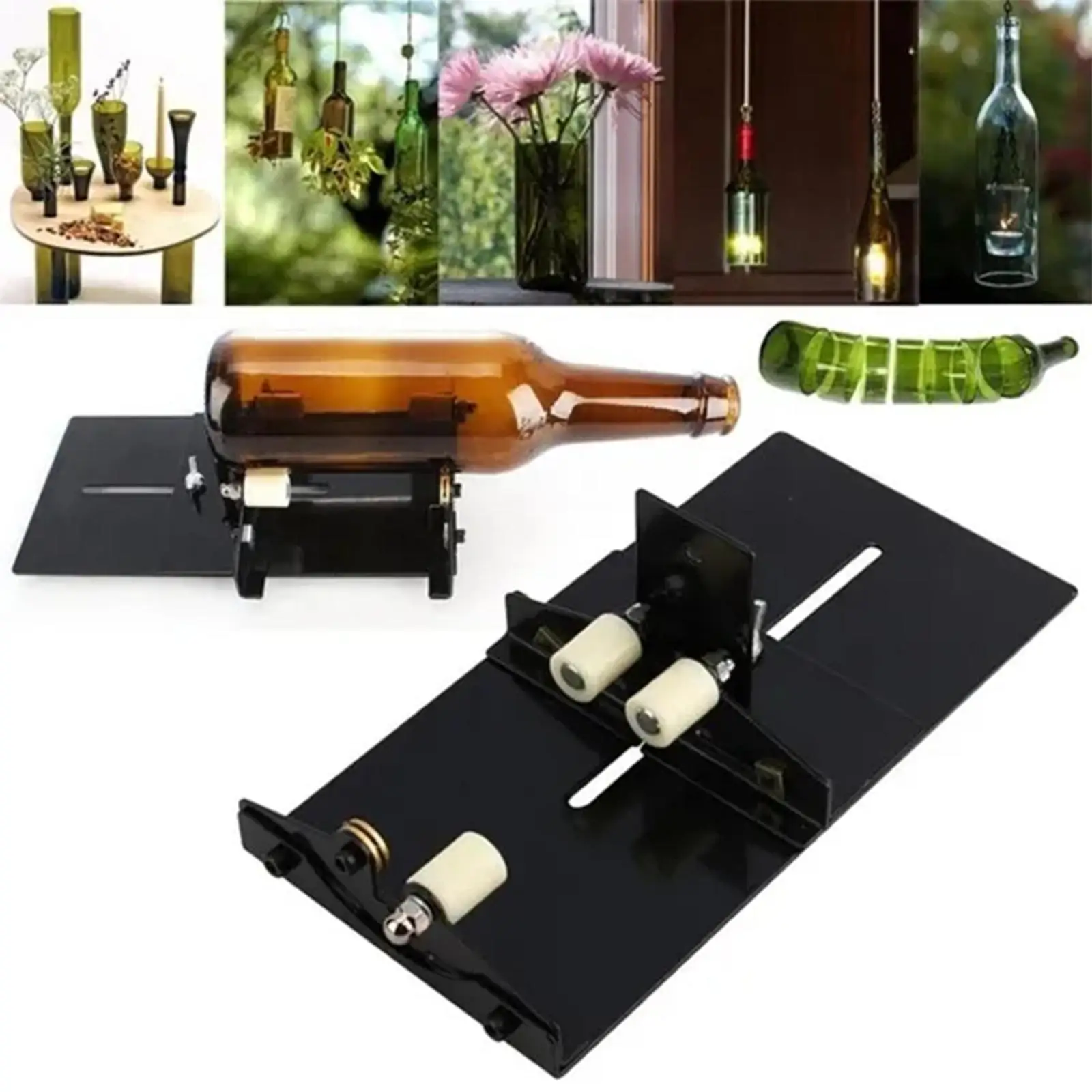 

Bottle Cutter Glass Bottle Square/Round Wine Beer Glass Sculptures Cutter For DIY Glass Cutting Machine Metal Pad Bottle Holder
