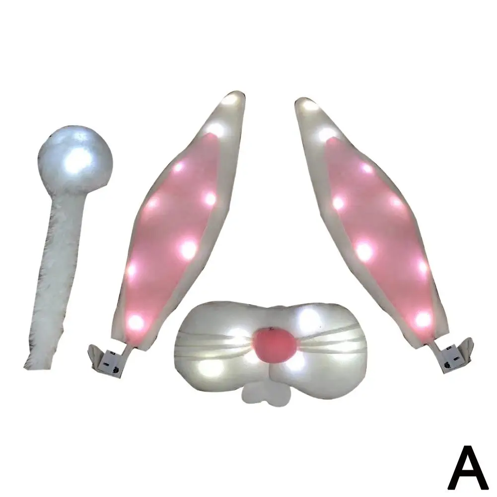 

Светодиодные светящиеся розовые кроличьи уши, украшение автомобиля, рождественский подарочный набор, автомобильные аксессуары, пасхальные светящиеся кроличьи уши