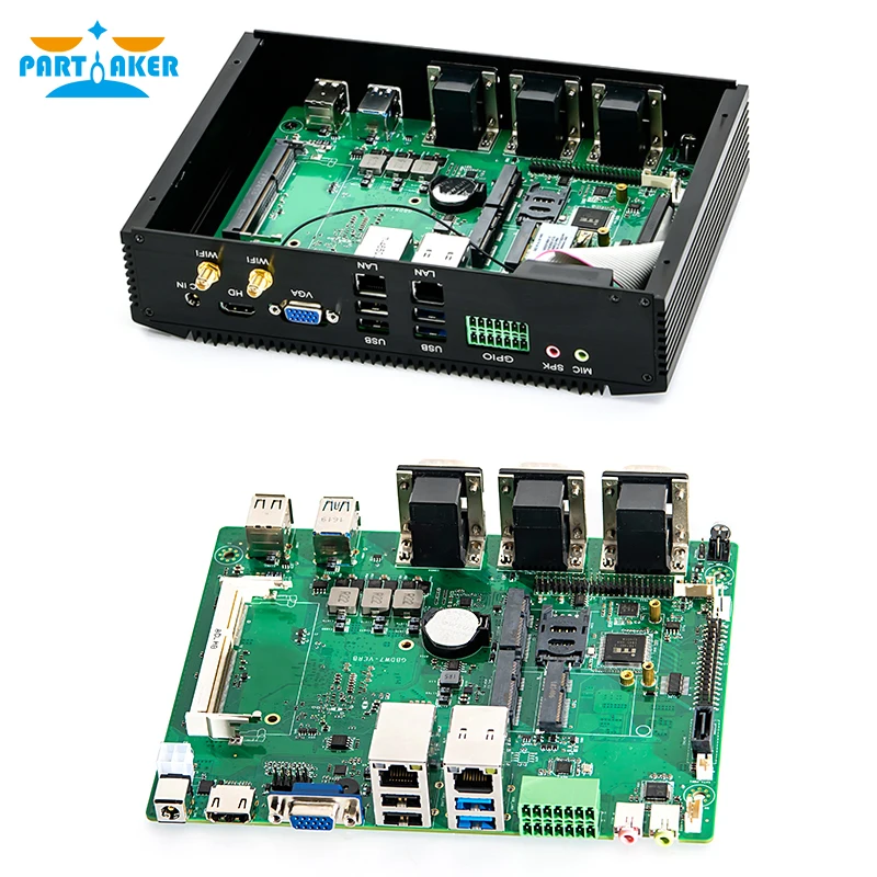 Промышленный мини-ПК Intel Core i7 8550U i5 8250U i3 6157U 7267U с 6COM RS232 RS422 RS485 HDMI VGA GPIO PS2 порта |