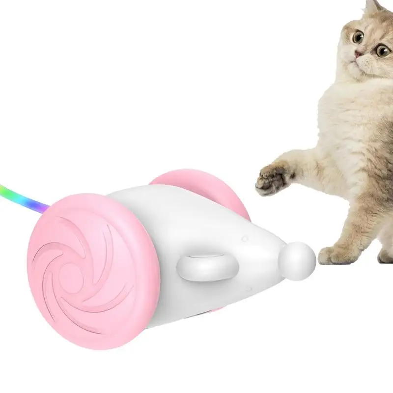 

Cat Toys Electric Mouse Moving Cat Mouse Toy For Indoor Cats Automatic Cat Toys With LED Lights USB Rechargeable Pet Exercise To