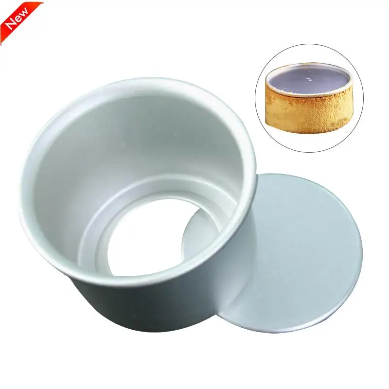 

5Pc Round Cake Mould Cheesecake Pan Pattern Alloy DIY Cake Baking Pan Pudding Cheese Cake Mold Set With Removable Bottom Stencil