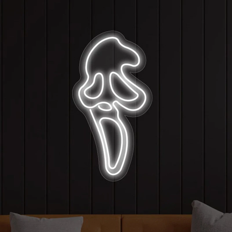 

Custom Neon Sign Ghost Face Halloween Led Light for Game Room Home Wall Decoration Party Bar Club Decor Neon Nignt Lights
