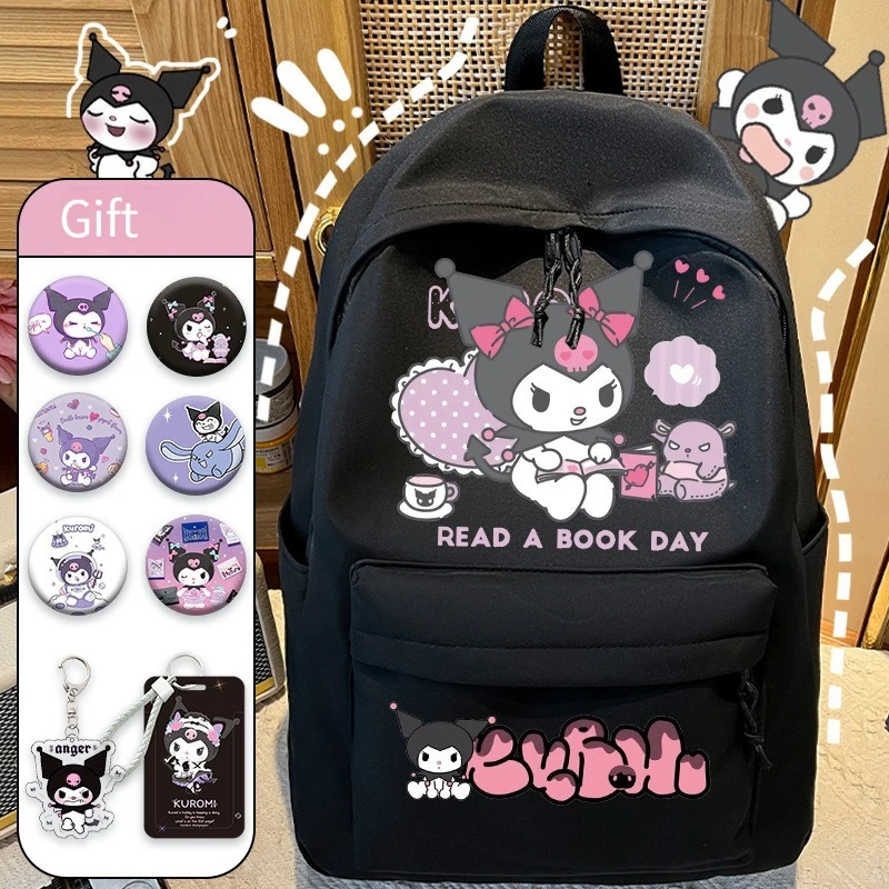 

Sanrio Студенческая сумка Kuromi Аниме Фигурка Kawaii на плечо модная Милая мультяшная канцелярия Школьные принадлежности подарок студенческие призы