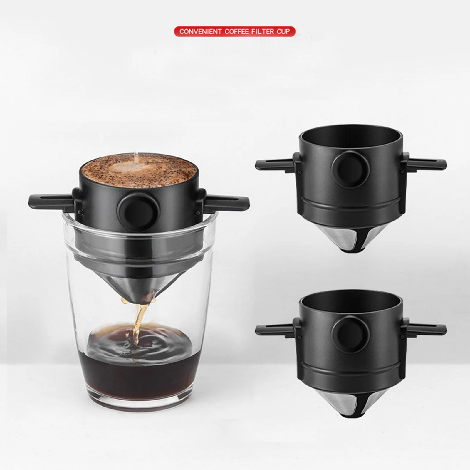 Фильтр для кофе из нержавеющей стали Безбумажная заливка Кофеварка Портативная